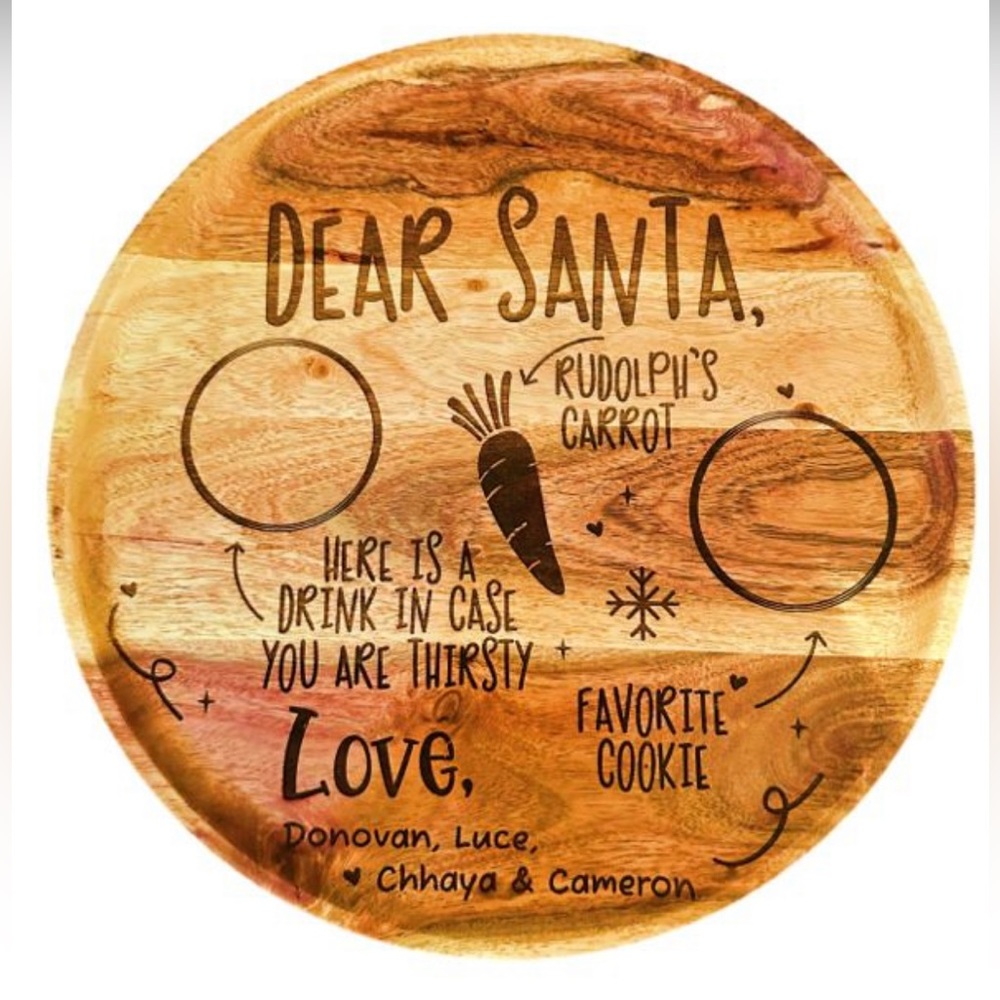 Personalized Wooden Santa Plate